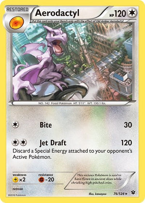 Pokemon TCG - XY - Fates Collide - Aerodactyl - 76/124 - Reverse Holofoil