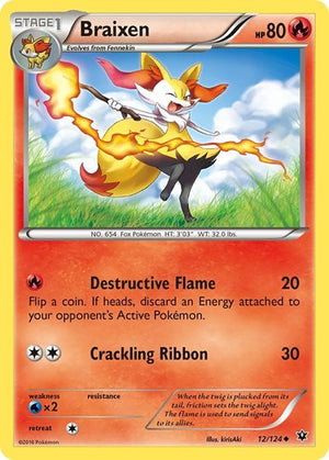 Pokemon TCG - XY - Fates Collide - Braixen - 12/124 - Reverse Holofoil