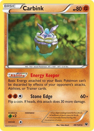 Pokemon TCG - XY - Fates Collide - Carbink - 49/124 - Reverse Holofoil