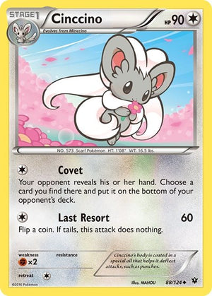 Pokemon TCG - XY - Fates Collide - Cinccino - 88/124