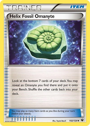 Pokemon TCG - XY - Fates Collide - Helix Fossil Omanyte - 102/124