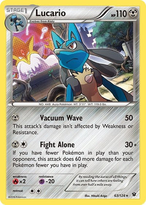 Pokemon TCG - XY - Fates Collide - Lucario - 63/124 - Reverse Holofoil
