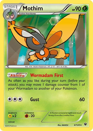 Pokemon TCG - XY - Fates Collide - Mothim - 4/124 - Reverse Holofoil