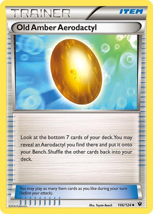 Pokemon TCG - XY - Fates Collide - Old Amber Aerodactyl - 106/124 - Reverse Holofoil