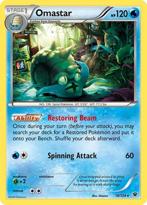 Pokemon TCG - XY - Fates Collide - Omastar - 18/124 - Reverse Holofoil