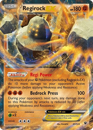 Pokemon TCG - XY - Fates Collide - Regirock EX - 43/124 - Holofoil