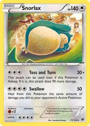 Pokemon TCG - XY - Fates Collide - Snorlax - 77/124
