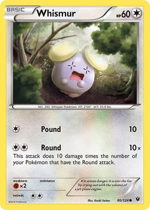 Pokemon TCG - XY - Fates Collide - Whismur - 80/124 - Reverse Holofoil