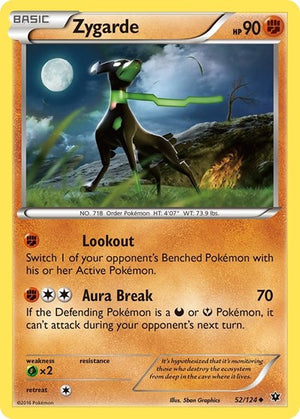Pokemon TCG - XY - Fates Collide - Zygarde - 52/124