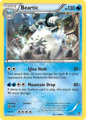 Pokemon TCG - XY - Furious Fists - Beartic - 22/111