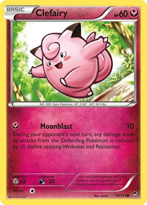 Pokemon TCG - XY - Furious Fists - Clefairy - 70/111 - Reverse Holofoil