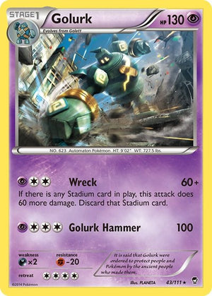 Pokemon TCG - XY - Furious Fists - Golurk - 43/111 - Reverse Holofoil