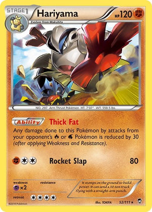 Pokemon TCG - XY - Furious Fists - Hariyama - 52/111