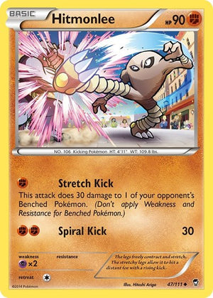 Pokemon TCG - XY - Furious Fists - Hitmonlee - 47/111 - Reverse Holofoil