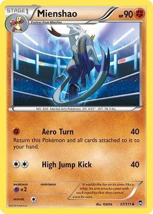 Pokemon TCG - XY - Furious Fists - Mienshao - 57/111 - Reverse Holofoil