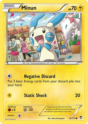 Pokemon TCG - XY - Furious Fists - Minun - 32/111 - Reverse Holofoil