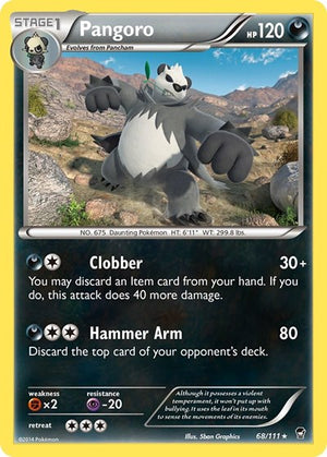 Pokemon TCG - XY - Furious Fists - Pangoro - 68/111 - Reverse Holofoil