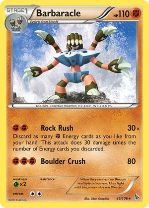 Pokemon TCG - XY - Flashfire - Barbaracle - 49/106 - Reverse Holofoil