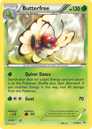 Pokemon TCG - XY - Flashfire - Butterfree - 3/106 - Reverse Holofoil