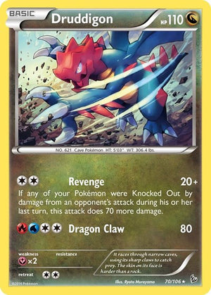 Pokemon TCG - XY - Flashfire - Druddigon - 70/106 - Reverse Holofoil