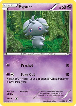 Pokemon TCG - XY - Flashfire - Espurr - 42/106 - Reverse Holofoil