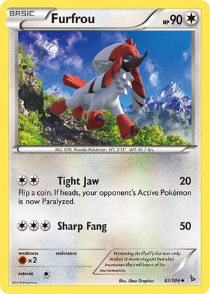 Pokemon TCG - XY - Flashfire - Furfrou - 87/106 - Reverse Holofoil