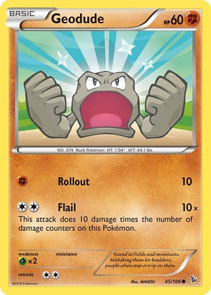 Pokemon TCG - XY - Flashfire - Geodude - 45/106 - Reverse Holofoil