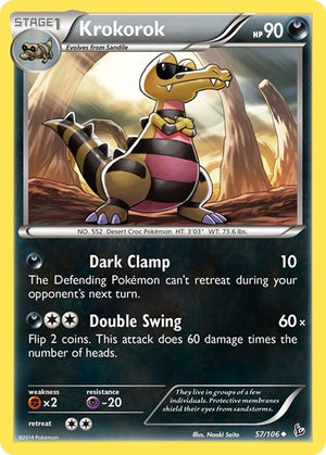 Pokemon TCG - XY - Flashfire - Krokorok - 57/106 - Reverse Holofoil