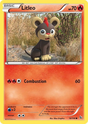 Pokemon TCG - XY - Flashfire - Litleo - 18/106 - Reverse Holofoil