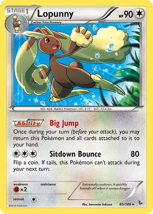 Pokemon TCG - XY - Flashfire - Lopunny - 85/106 - Reverse Holofoil
