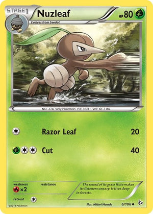 Pokemon TCG - XY - Flashfire - Nuzleaf - 6/106