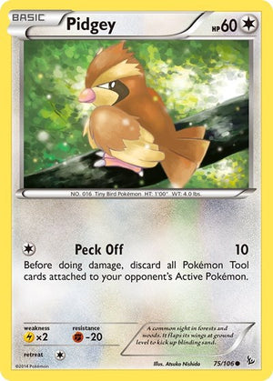 Pokemon TCG - XY - Flashfire - Pidgey - 75/106 - Reverse Holofoil