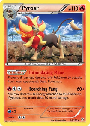 Pokemon TCG - XY - Flashfire - Pyroar - 20/106 - Reverse Holofoil
