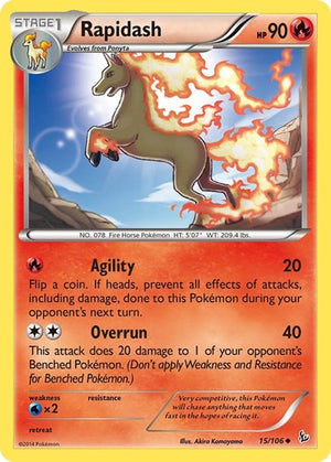 Pokemon TCG - XY - Flashfire - Rapidash - 15/106