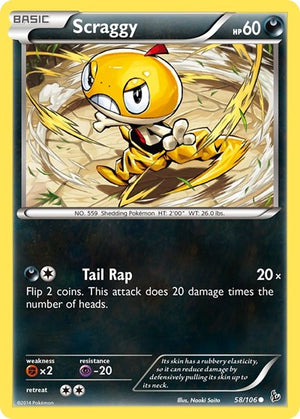Pokemon TCG - XY - Flashfire - Scraggy - 58/106