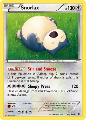 Pokemon TCG - XY - Flashfire - Snorlax - 80/106
