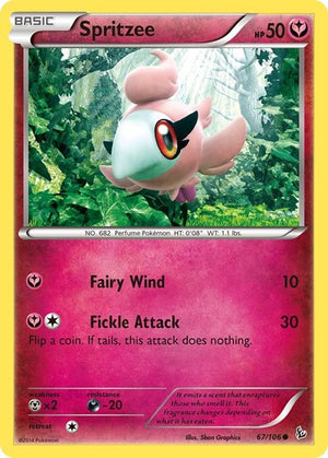 Pokemon TCG - XY - Flashfire - Spritzee - 67/106 - Reverse Holofoil