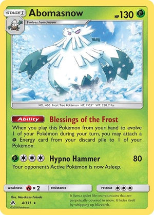 Pokemon TCG - SM - Forbidden Light - Abomasnow - 4/131 - Reverse Holofoil