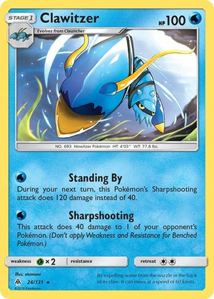 Pokemon TCG - SM - Forbidden Light - Clawitzer - 26/131 - Reverse Holofoil