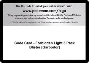 Pokemon TCG - SM - Forbidden Light - Code Card - Forbidden Light 3 Pack Blister