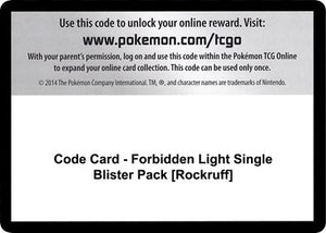 Pokemon TCG - SM - Forbidden Light - Code Card - Forbidden Light Single Blister Pack