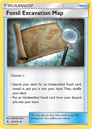 Pokemon TCG - SM - Forbidden Light - Fossil Excavation Map - 107/131 - Reverse Holofoil