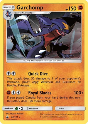 Pokemon TCG - SM - Forbidden Light - Garchomp - 62/131 - Reverse Holofoil