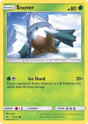 Pokemon TCG - SM - Forbidden Light - Snover - 3/131 - Reverse Holofoil
