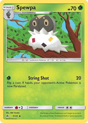 Pokemon TCG - SM - Forbidden Light - Spewpa - 7/131 - Reverse Holofoil