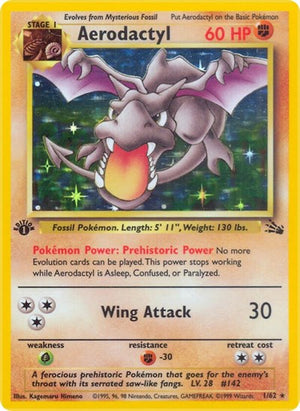 Pokemon TCG - Fossil - Aerodactyl - 01/62 - Unlimited Holofoil