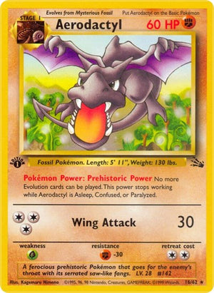 Pokemon TCG - Fossil - Aerodactyl - 16/62 - 1st Edition