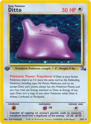 Pokemon TCG - Fossil - Ditto - 03/62 - 1st Edition Holofoil