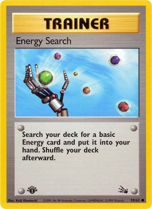 Pokemon TCG - Fossil - Energy Search - 59/62 - 1st Edition