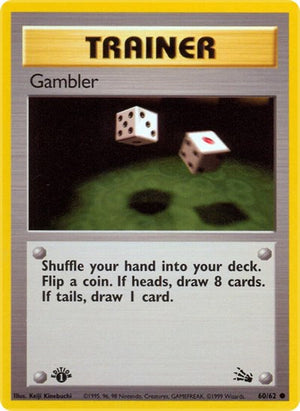 Pokemon TCG - Fossil - Gambler - 60/62 - 1st Edition